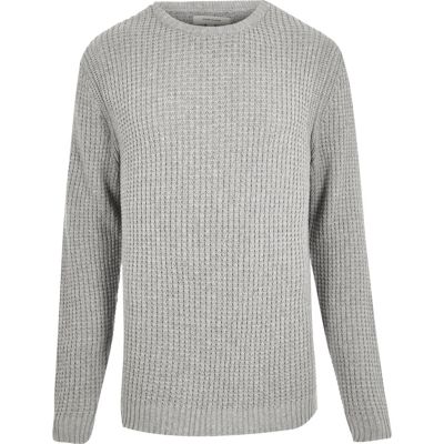 Grey waffle knit jumper